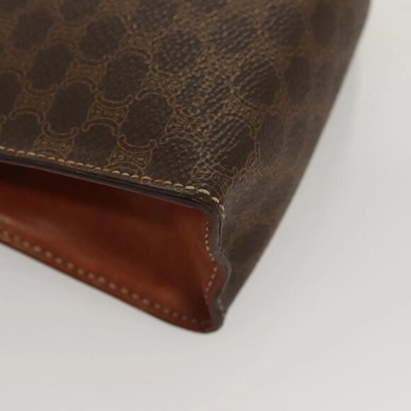 CELINE Macadam Canvas Mini Hand Bag PVC Leather 2way Brown Gold Auth yk18202 - Picture 5 of 16